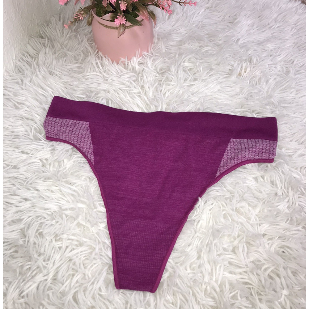 Women Hanes Thong Size 9/2XL Thong High Rise Panty Underwear Purple